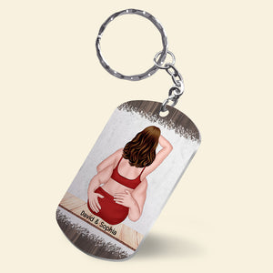 You're My Favourite-Personalized Stainless Steel Keychain-Gift For Her/Gift For Him- Hugging Couple Keychain - Keychains - GoDuckee