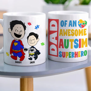 Personalized Gifts For Dad Coffee Mug 042totn200225pa Dad Of An Awesome Autism Superhero - Coffee Mug - GoDuckee