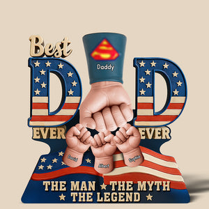 Super Dad's Fist Bump Acrylic Plaque - Personalized Gifts For Father 05HUQN200525 - Shaped Plaques - GoDuckee