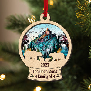 Bear Family 05napo150823, Personalized 2 Layer Mix Ornament - Ornament - GoDuckee