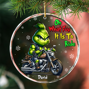 Personalized Gifts For Motorcycle Lovers, Christmas Crystal Glass Ornament 04XQPU200924 - Ornament - GoDuckee