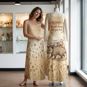 Cute Opossum Mom Suspender Maxi Dress, Personalized Mother's Day Gifts 03qhqn170326 - Dress - GoDuckee