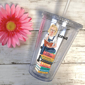 A Lovely Place To Be Personalized Acrylic Tumbler Gift For Book Lover / Gift For Girl - Tumbler Cup - GoDuckee