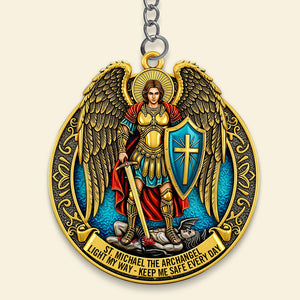 St. Michael the Archangel Keychain Gifts for Catholic 05HUDT290525 - Keychains - GoDuckee