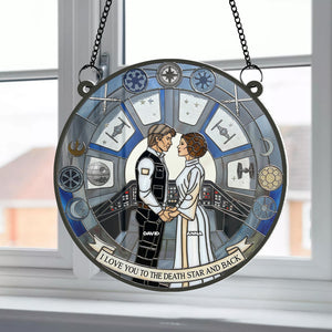 Galaxy Couple Suncatcher - Personalized Gifts For Couple 01ohtn140625 - Ornament - GoDuckee