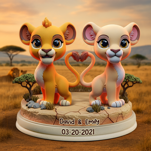 Lion Couple Acrylic Plaque - Personalized Gifts For Couple 04TOPU190625 - Shaped Plaques - GoDuckee