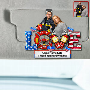 Firefighter Couple Car Visor Clip - Personalized Custom Photo Gift For Couples 04HUQN290126 - Car Visor Clip - GoDuckee