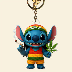 Cute Tropical Alien Acrylic Keychain - Personalized Gifts For Weed Lovers 06TOQN030625 - Keychains - GoDuckee