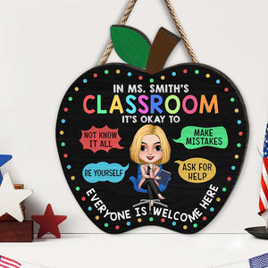 Everyone Is Welcome Here, Personalized Wood Sign, Gifts For Teacher - Wood Sign - GoDuckee