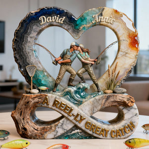 Fishing Couple Great Catch Acrylic Plaque - Personalized Gift For Fishing Couple 03QHLU160126 - Shaped Plaques - GoDuckee