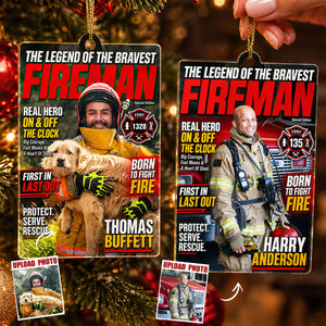 Custom Photo Firefighter Ornament - Personalized Christmas Gifts 04hudt260826