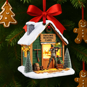 Hunting Cabin Christmas Ornament - Personalized Gift For Hunters 02OHLU140825 - Ornament - GoDuckee