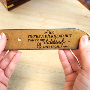 Personalized Gift For Him Secret Message Men's Belt 02ACPU230724 - Belts - GoDuckee