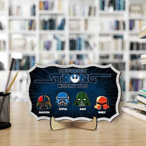 Personalized Gifts For Mom Wood Sign The Force Is Strong With My Kids 01OHMH040324 - Wood Signs - GoDuckee