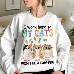 Personalized Gifts For Cat Lovers Shirt I Work Hard So My Cats Won't Be A Paw Per - 2D Shirts - GoDuckee