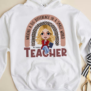Walking A Big Difference In A Small World, Personalized Shirt, Gifts For Teacher - Shirts - GoDuckee