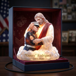 Custom Photo Veteran Rest In Jesus Arm, Personalized Keepsake To Remember Departed Veteran 01qhlu090426 - Light Box - GoDuckee