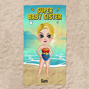 Super Baby Sister Personalized Beach Towel 03OHTN190723PA - Beach Towel - GoDuckee