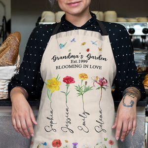 Personalized Gifts For Grandma Aprons Blooming In Love Mother's Day Gifts - Aprons - GoDuckee