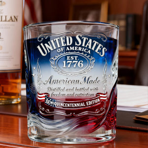 Proud Anniversary Round Glass - Gifts For Patriots 05QHLU300126 - Glass - GoDuckee