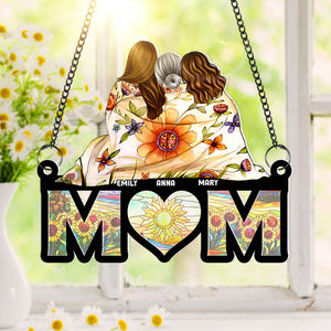 Personalized Gifts For Mom Window Hanging Suncatcher Ornament Mom And Daughters 04HUQN260225HH - Ornament - GoDuckee