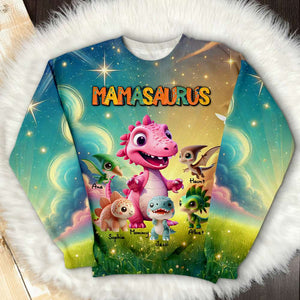 Personalized Gifts For Mom Dinosaur 3D Shirt, Momsaurus & Her Litlle Ones 03KALU080325 - AOP Products - GoDuckee