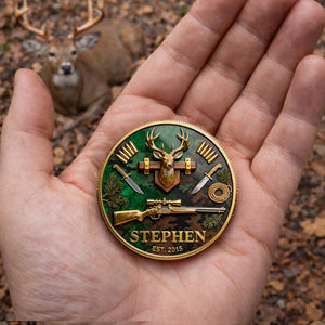 Deer Hunting Printed Metal Coin - Personalized Anniversary Gift For Hunters 05KILU110226 - Coin - GoDuckee