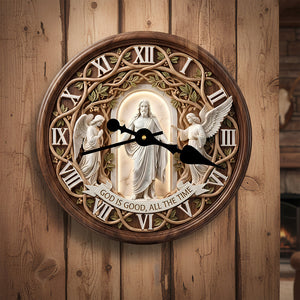 Faith-Inspired Wall Clock Personalized Gifts For Christian 04TODT231225 - Hanging Wall Clock - GoDuckee