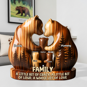 Personalized Gifts For Bear Family Acrylic Plaque 03TGPU180625 - Shaped Plaques - GoDuckee