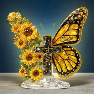 Faith Cross Acrylic Light Box - Personalized Gifts For Christians 05huqn051225 - Light Box - GoDuckee