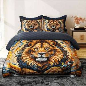 Custom Lion Quilt Bed Set 02hutn170125 - Blanket - GoDuckee