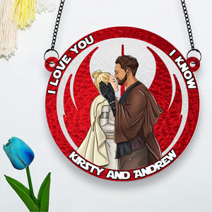Personalized Gifts For Couple Suncatcher Ornament 03XQDT140624TM - Ornament - GoDuckee