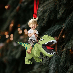 Gift For Kids, Personalized Acrylic Ornament, Dinosaur Image Custom Ornament, Christmas Gift - Ornament - GoDuckee