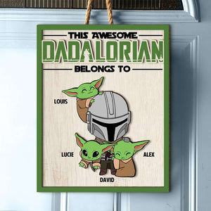 Personalized Gifts For Dad Wood Sign This Awesome Dad Belongs To 03HUHN220224HH - Wood Signs - GoDuckee