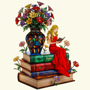 Floral Storytime Book Stack Light Box- Personalized Gift For Book Lovers 04NATN211125 - Light Box - GoDuckee