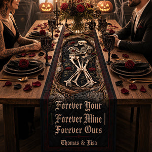 Eternal Love Skeleton Couple Quilted Table Runner - Personalized Gifts For Couples 06hudt150826