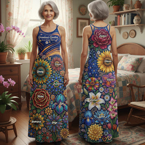 Grandma Garden Suspender Maxi Dress - Personalized Gifts For Grandmas 01huta190326 - Dress - GoDuckee