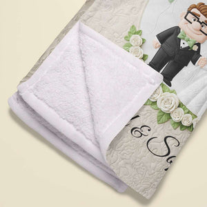 Romantic Couple Wedding Blanket Personalized Gifts For Couple 05OHDT250625 - Blanket - GoDuckee
