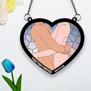 Personalized Gifts For Couple Suncatcher Window Hanging Ornament 034OHMH050624 - Ornaments - GoDuckee