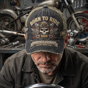 Vintage Rider Skull Classic Cap - Personalized Gifts 03hatn260626