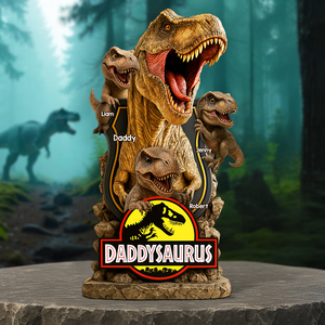 Daddysaurus Dad Acrylic Plaque Personalized Gifts For Dad 03NAPU160525 - Shaped Plaques - GoDuckee