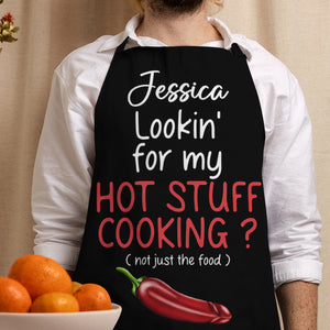 Personalized Gifts For Couple Aprons Hot Stuff Cooking - Aprons - GoDuckee