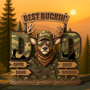 Deer Dad Acrylic Plaque - Personalized Gifts For Dad 01xqqn300425 - Shaped Plaques - GoDuckee