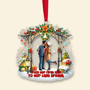 Custom Photo Gifts For Couple Acrylic Ornament 03DGMH210924 Christmas Couple Kissing - Ornament - GoDuckee
