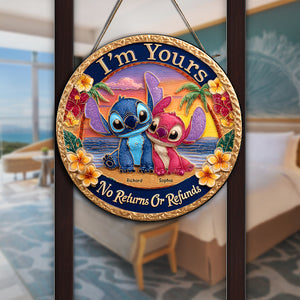 Blue Monster Fans Wood Sign - Personalized Gifts For Couple 03tgqn230525 - Wood Sign - GoDuckee