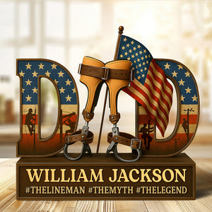 Hero Lineman Dad Acrylic Plaque - Personalized Gifts For Dad 03qhqn090525 - Shaped Plaques - GoDuckee