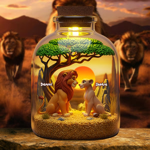 Roaring Couple Under The Sunset Jar Acrylic Plaque - Personalized Gifts For Couple 02TOLU080725 - Shaped Plaques - GoDuckee