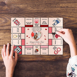 Never Gonna Let You Go, Personalized Jigsaw Puzzle, Valentine's Day Gift - Wood Sign - GoDuckee