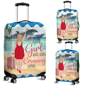 Cruising Girl Just A Girl Who Loves Cruising, Personalized Luggage Cover, Happy Travelling Girl, Gift For Girls - Tote Bag - GoDuckee