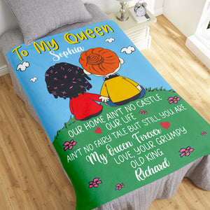 Personalized Gift For Couple Blanket Cartoon Characters 03TOQN021224HG - Blanket - GoDuckee